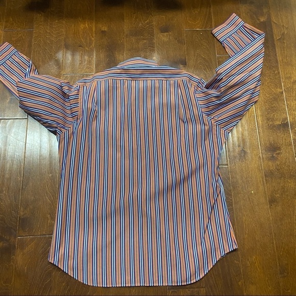 Polo Ralph Lauren Vintage Striped Shirt Blue Orange Size XL - Picture 4 of 7